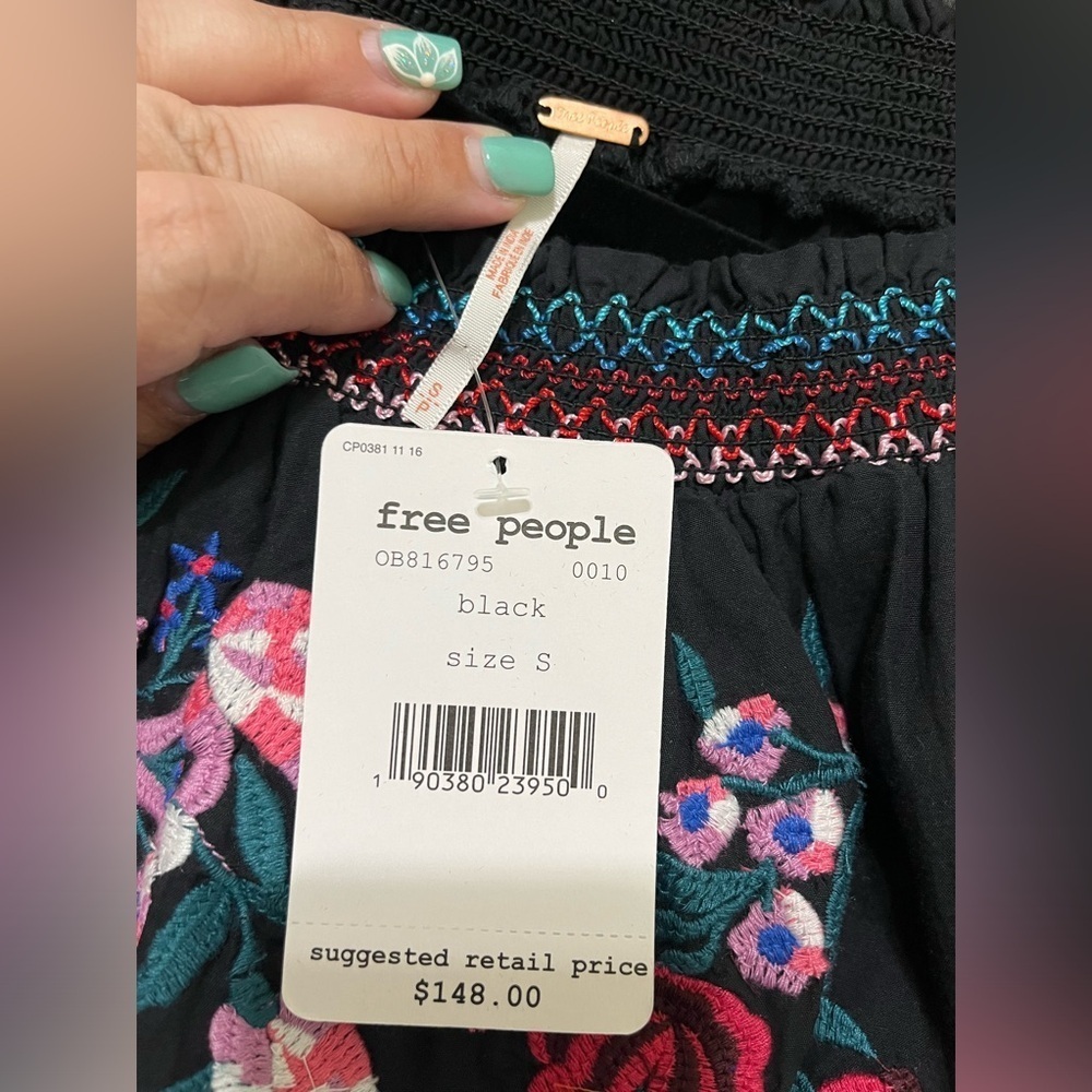 FREE PEOPLE ‘Sunbeams’ off-the-shoulder woven mini-dress, NWT - Picture 6 of 6